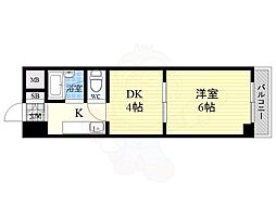 ウィングNo.1 1DKの間取図画像
