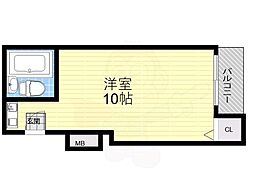 K.菅原ハイツ ワンルームの間取図画像