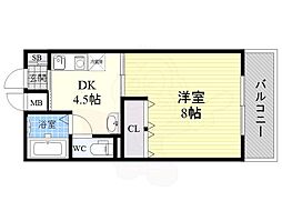 レジデンス川久 1DKの間取図画像