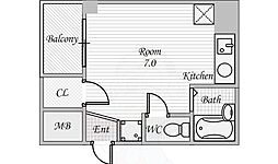レバンガ新大阪ステーションフロントAP ワンルームの間取図画像