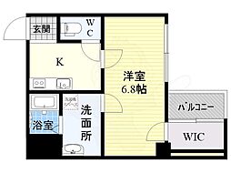 茜一番館 1Kの間取図画像