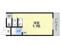 朝日プラザ新大阪 ワンルームの間取図画像