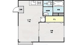 PORTO東淡路 1LDKの間取図画像