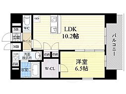ララプレイスザ大阪リヴァージュ 1LDKの間取図画像