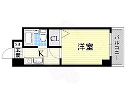 ノルデンハイム豊新 1Kの間取図画像