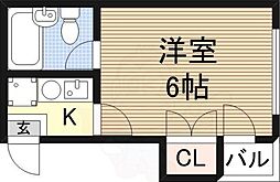 コートダルジャン2 1Kの間取図画像