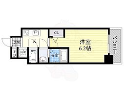 エスリード新大阪ヴェルデ 1Kの間取図画像