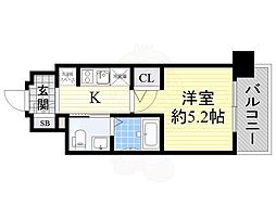 エスリード新大阪SOUTH 1Kの間取図画像