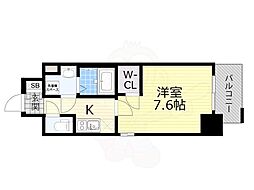 エスリード新大阪レジデンス 1Kの間取図画像
