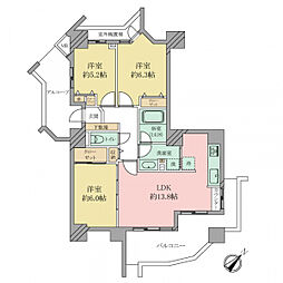 レクセルマンション西国分寺 3LDKの間取図画像