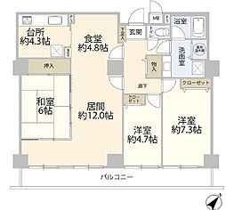 スカイシティ南砂 3LDKの間取図画像