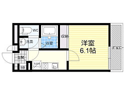 クレイノ池田石橋 2階1Kの間取り
