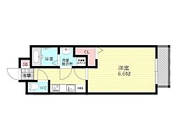 アムールHARMONY2 1Kの間取図画像