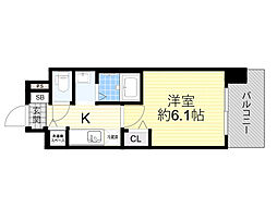 ララプレイス新大阪シエスタ 1Kの間取図画像