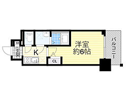 エスリード新大阪ザ・プレミアWEST 1Kの間取図画像
