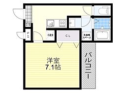 大阪市東淀川区柴島2丁目マンション 1Kの間取図画像