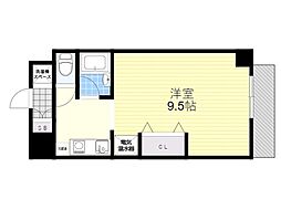 クレールメゾン 1Kの間取図画像