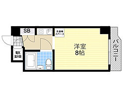 藤和シティコープ新大阪 1Kの間取図画像