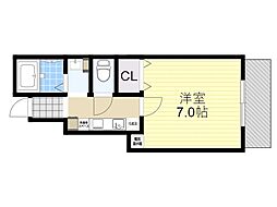 テラウエスト元町 1Kの間取図画像