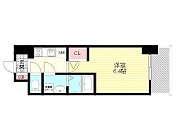 東三国Noah 1Kの間取図画像