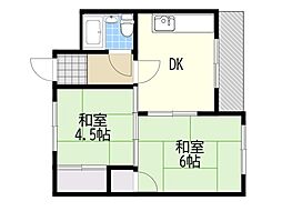 マンション光南 2DKの間取図画像