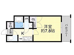 Live Flat Tsukamoto 1Kの間取図画像