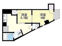セキスイマンション 2DKの間取図画像