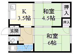 井上文化 2Kの間取図画像