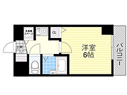ストリーム江坂 1Kの間取図画像