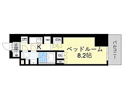 COMFORIA江坂 1Kの間取図画像