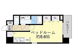 スプランディッド2 ワンルームの間取図画像