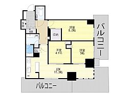 ジオタワー大阪十三 3LDKの間取図画像