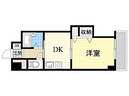 ノルデンハイム新北野 1DKの間取図画像