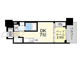 大阪市淀川区宮原5丁目マンション 1DKの間取図画像