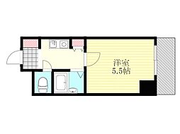 中市マンション 1Kの間取図画像