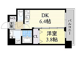 エステート御幣島 1DKの間取図画像