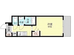 プレサンス新大阪ザ・シティ 1Kの間取図画像
