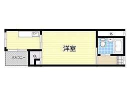 エクト1 1Kの間取図画像