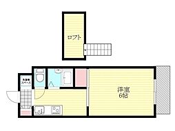 ファイブツー 1DKの間取図画像