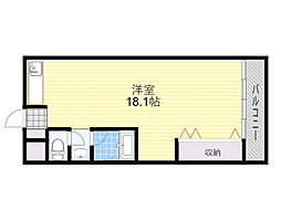 昭和マンション ワンルームの間取図画像