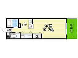 リヴェール・曽根 ワンルームの間取図画像