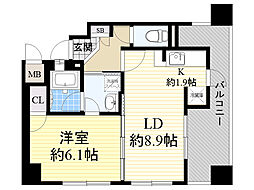 エステム・プラザ江坂公園エイジアム 1LDKの間取図画像