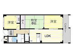プリムベール向丘 3LDKの間取図画像