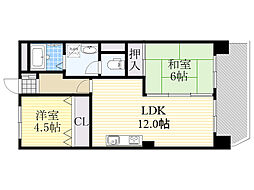 上野坂ハイツ 2LDKの間取図画像