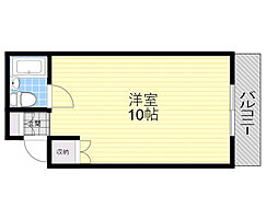 キャロル江坂 ワンルームの間取図画像