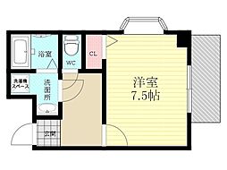 ヒルズコマツ 1Kの間取図画像