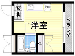 プレアール佃 ワンルームの間取図画像