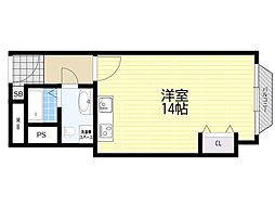 チサン第8新大阪 ワンルームの間取図画像