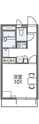レオパレス南江口 1Kの間取図画像