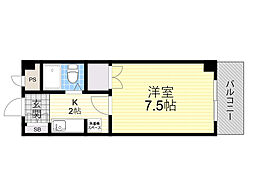 グランコート江坂 1Kの間取図画像